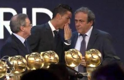 Ronaldo thanh minh voi chu tich UEFA, Michel Platini hinh anh