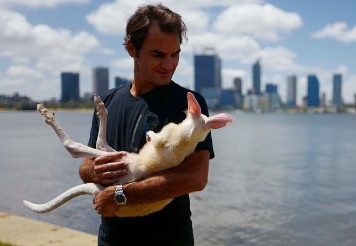 Federer thich thu om chu chuot tui dang yeu hinh anh