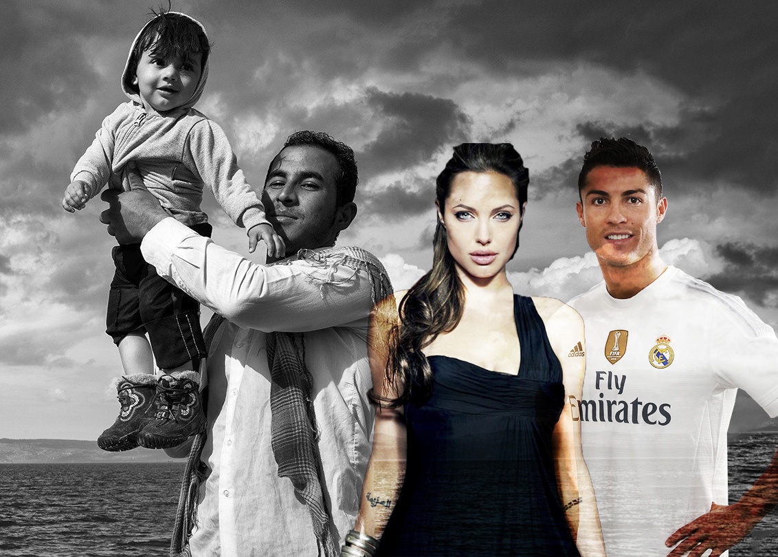 CR7 sat canh cung Angelina Jolie anh 1