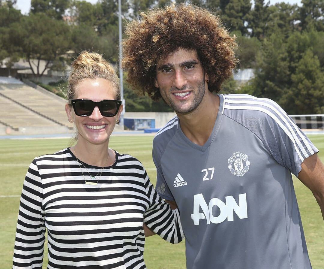 Sao Hollywood thăm buổi tập của MU ảnh 2 Sao Hollywood tham buoi tap cua MU anh 2