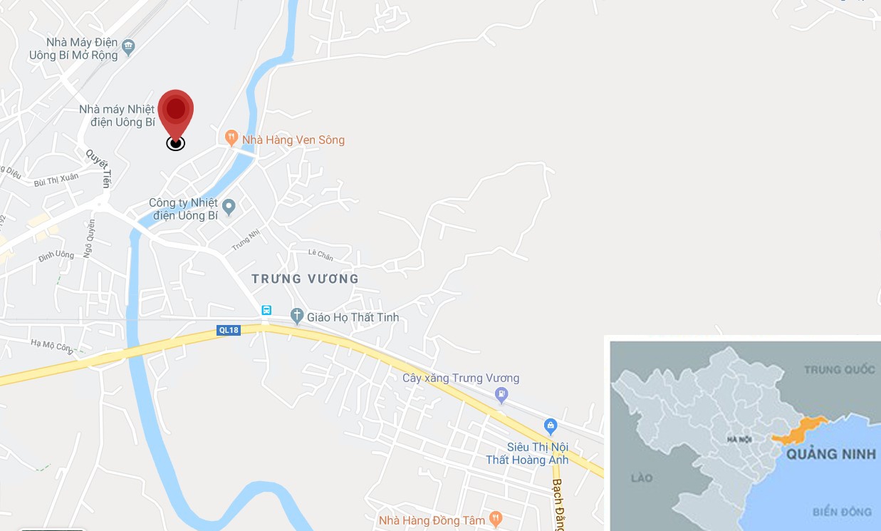 Tieng no lon,  khoi den boc len tu nha may dien Uong Bi anh 2