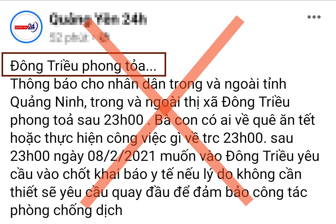 Bac bo thong tin phong toa thi xa Dong Trieu hinh anh
