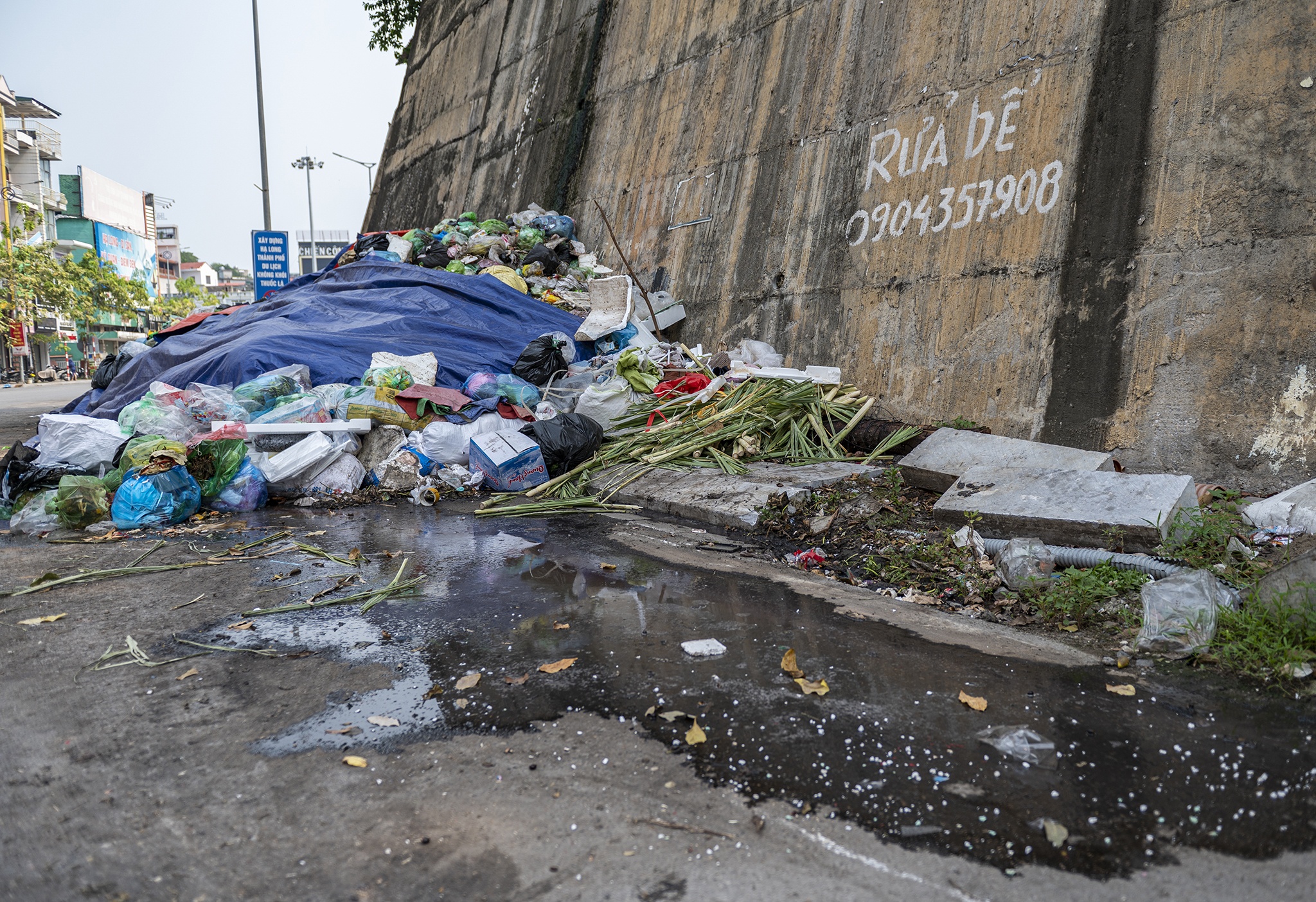 Rac thai bua vay nhieu tuyen pho o Ha Long anh 13