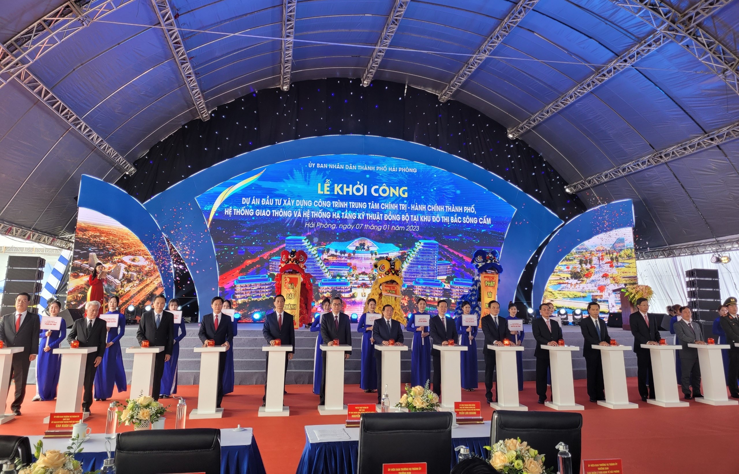 Hai Phong,  khoi cong du an,  bac song Cam,  Thuy Nguyen anh 1