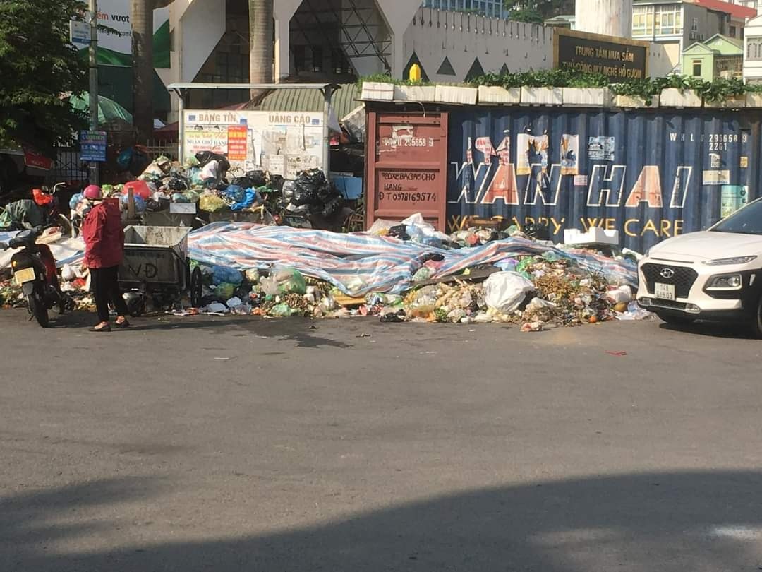 Rac thai tap ket day duong thuoc Khu du lich Bai Chay hinh anh