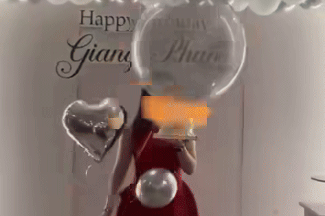 Co gai bi bong nang do bong bay sinh nhat ben lua, phat no gio ra sao? hinh anh