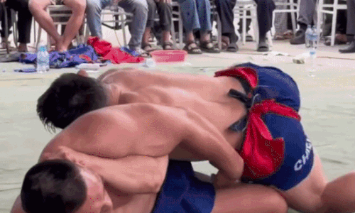 'Quỷ lùn' Đào Hồng Sơn đại chiến Hiếu 'Khổng lồ' ở sới vật làng