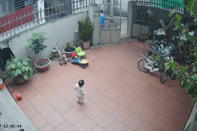 Em be 25 thang tuoi lon ton ra tiep khach giup chi gay sot hinh anh