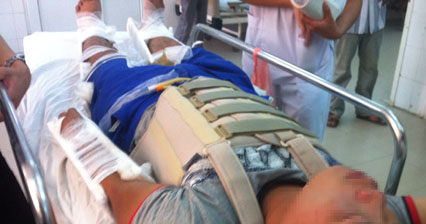 Thu ky TAND quan Tan Binh bi danh trong thuong hinh anh