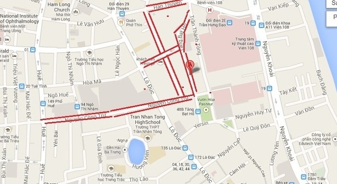 Ban do cac tuyen pho cam o Ha Noi ngay Quoc tang hinh anh