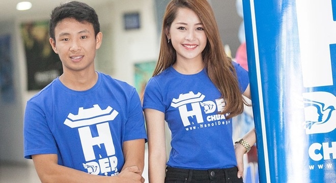 Chi Pu sanh doi 'Running man' Vu Xuan Tien hinh anh