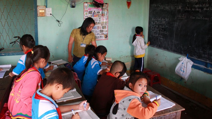 Truong cho sap, tro hoc nho nha kho hinh anh