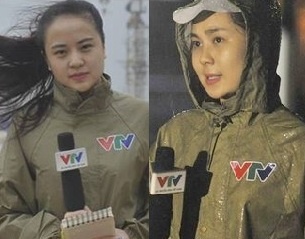 Cac BTV thoi tiet xinh dep dua tin trong vung bao du hinh anh