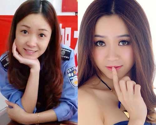 Nu canh sat TQ de thuong khien cong dong mang xon xao hinh anh