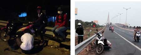 Lai xuat hien tinh trang rai dinh tren cau Can Tho hinh anh