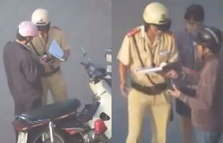 Dinh chi nhom CSGT 'sam soi' vi dan hinh anh