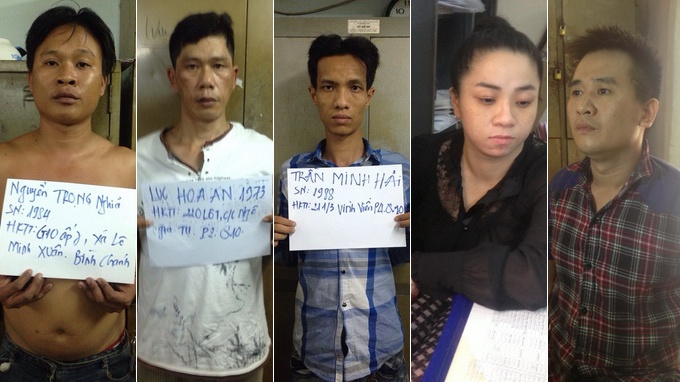 Năm nghi can trong vụ bắt cóc đang bị tạm giữ hình sự tại Công an quận 1.