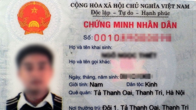 CMND theo mẫu mới 12 số.