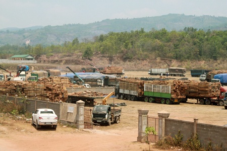 Ước tính có khoảng gần 50 chiếc xe như thế đang hạ tải chỉ trong sáng 1/4.