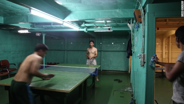 Phòng giải trí cho các cán bộ trên tàu Cảnh sát biển khá nhỏ hẹp.