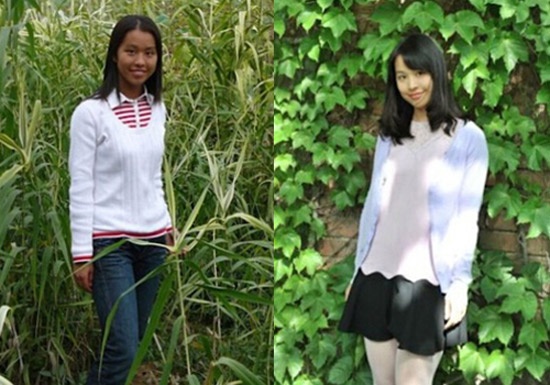Sau 4 năm học ĐH, nữ sinh này từ đen nhẻm đã trở nên trắng hồng, rạng rỡ.