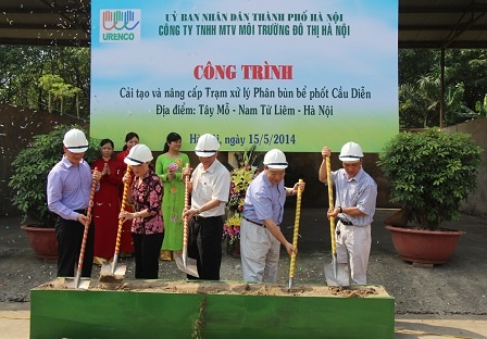 Lễ khởi công nâng cấp Trạm xử lý phân bùn bể phốt Cầu Diễn. 