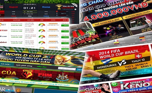 Một số trang web cá cược trực tuyến.