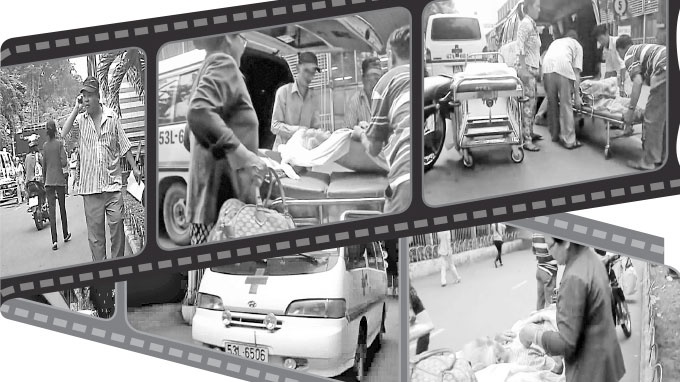 Phanh phui duong day gia xe cuu thuong o BV Cho Ray hinh anh