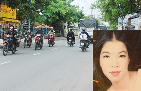 Địa điểm nơi nạn nhân bị cướp giật dẫn đến tử vong. Di ảnh chị Võ Thị Ngọc Liên.