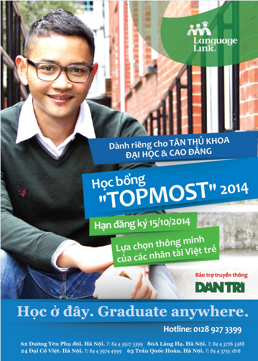 Học bổng TOPMOST dành cho các tân thủ khoa Đại học/Cao đẳng 2014.