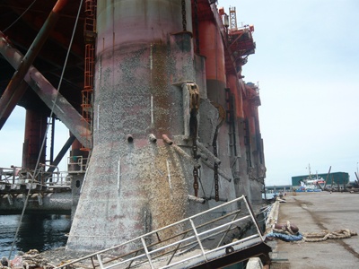 Giàn khoan Đại Hùng có kích thước chiều dài 108,2m, chiều rộng 67,36m, chiều dài boong chính 68,6m, mớn nước tối đa là 21,3m, là trung tâm của mỏ Đại Hùng, là giàn quyết định sản lượng khai thác dầu khí của Cty Điều hành Thăm dò và Khai thác Dầu khí trong nước (PVEP-POC). 