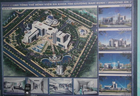 Trong phối cảnh, bệnh viện này có cả sân trực thăng.