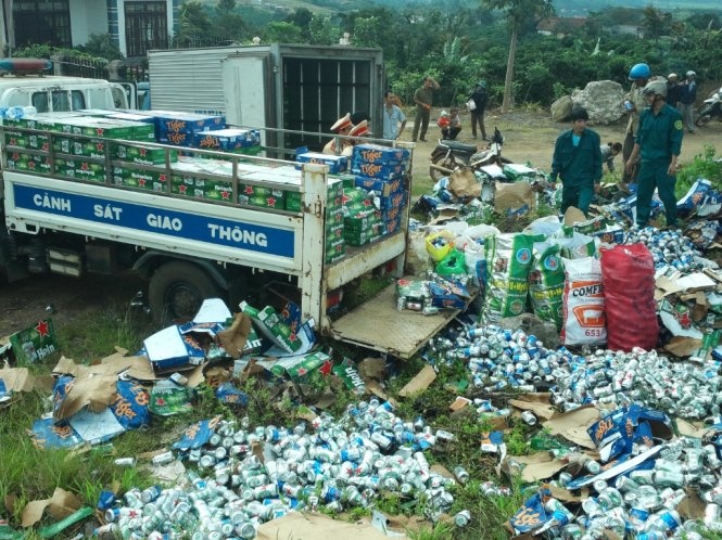 Hiện trường vụ tai nạn.