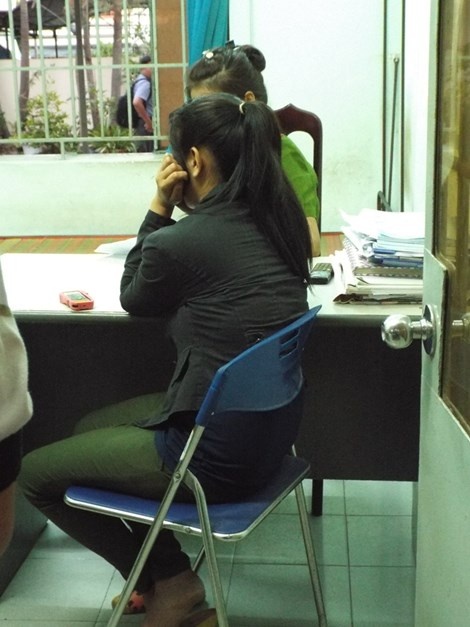 “Bé hai”, được xem là nghi can đang khai báo tại CA phường.  