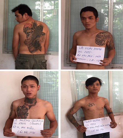 Một số đối tượng bị bắt tại cơ quan công an.