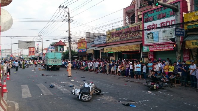 Hiện trường vụ tai nạn.