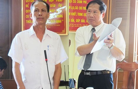 Giám định viên Hoàng Việt từ chối trả lời hàng loạt câu hỏi của các luật sư (ảnh trái). LS Nguyễn Văn Thắng (ảnh phải) cho rằng có rất nhiều vấn đề bất thường trong việc giám định pháp y đối với nạn nhân.