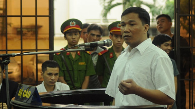 Bị cáo Ngô Văn Vinh tại phiên tòa xét xử ngày 26/8/2014.