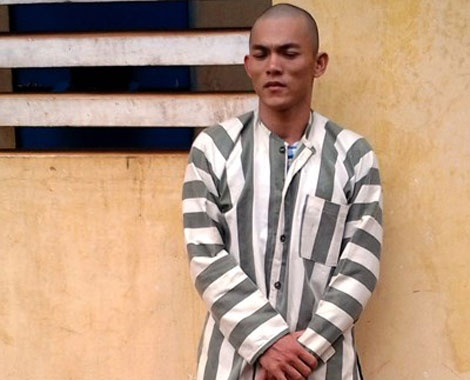 Bị can Hoàng tại công an.