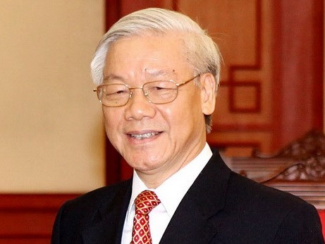 Tong bi thu Nguyen Phu Trong tra loi phong van bao chi My hinh anh