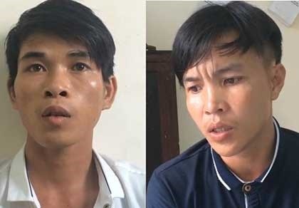 Nghi can Nguyên và Đàn bị bắt giữ tại tiệc cưới. (Ảnh do cơ quan công an cung cấp).