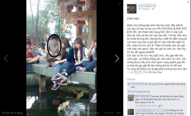 Câu chuyện về đối tượng này được hơn 2.200 lượt chia sẻ.