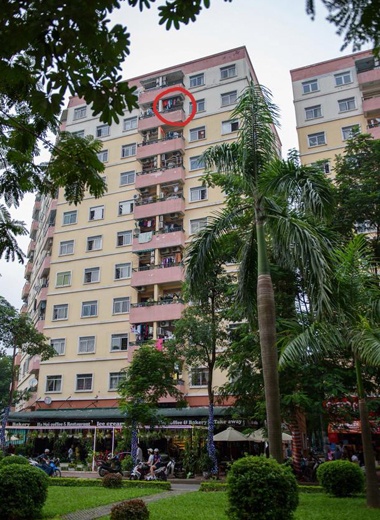 Toà nhà nơi xảy ra vụ việc.