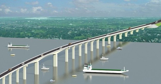 Phối cảnh cầu Mỹ Lợi khi được xây dựng xong.