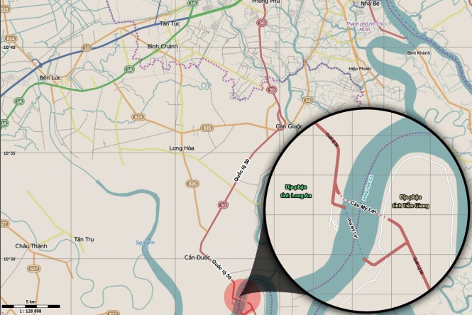 Sơ đồ cầu Mỹ Lợi.