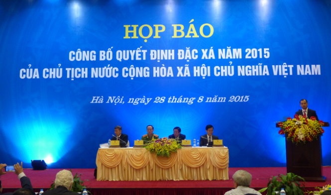 Họp báo quốc tế công bố quyết định đặc xá năm 2015.