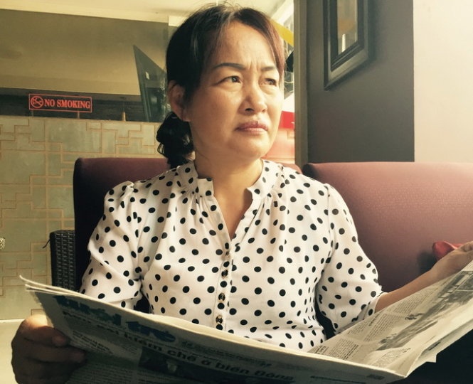 Bà Trần Thị Búp sau khi được tại ngoại vào tháng 3/2015.
