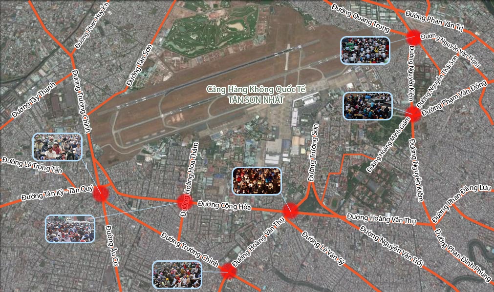 Cua ngo san bay Tan Son Nhat tu be... ket xe hinh anh