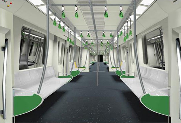 Phối cảnh nội thất đoàn tàu đường sắt Cát Linh.