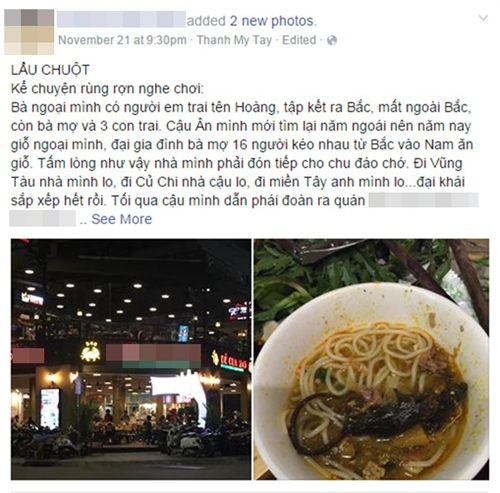 Dòng thông báo của người nhà ông H. trên Facebook.